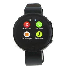 Bluetooth BT360 Round Smart Wrist Watch For iOS and Android Phones Black - Qwikfone.com